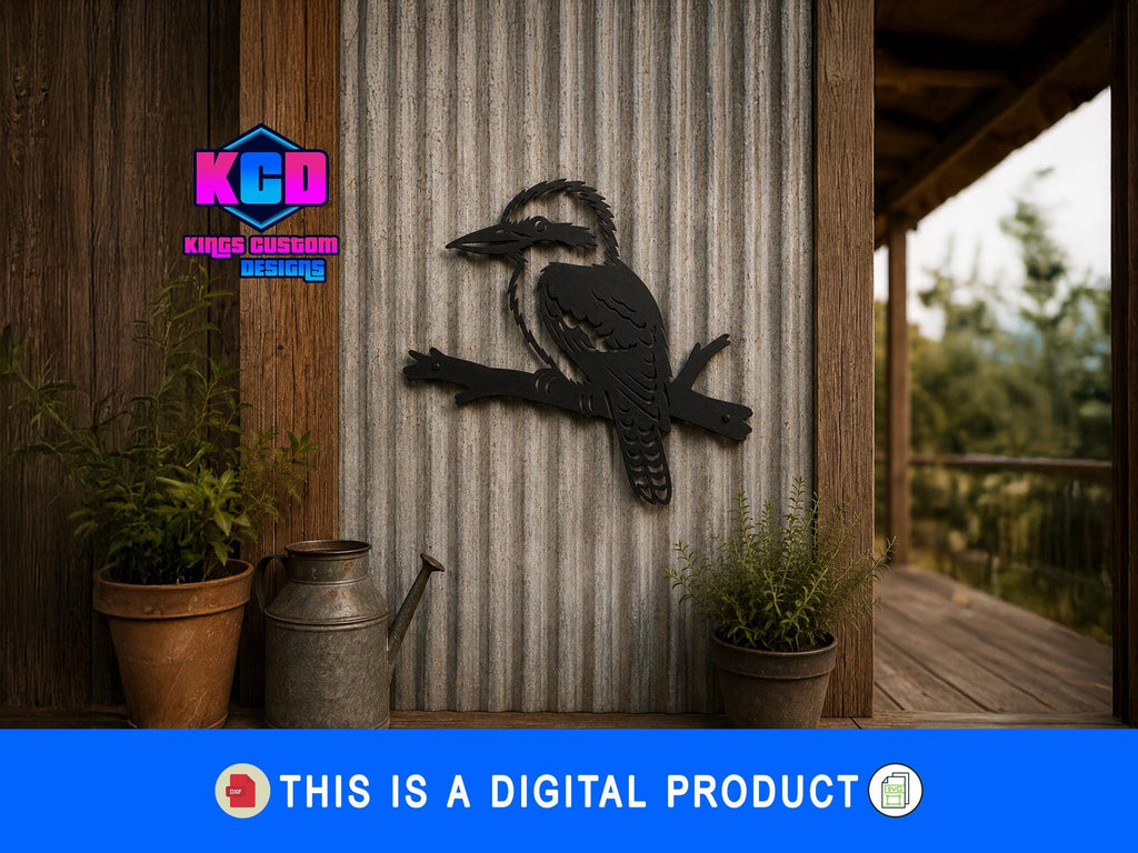 Kookaburra Metal Wall Art | CNC Cut File | Australian Bird Decor | Plasma Laser DXF SVG