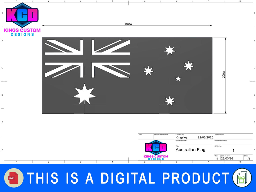 Australian Flag CNC File – Shed Art, Workshop Wall Decor (Digital Download)