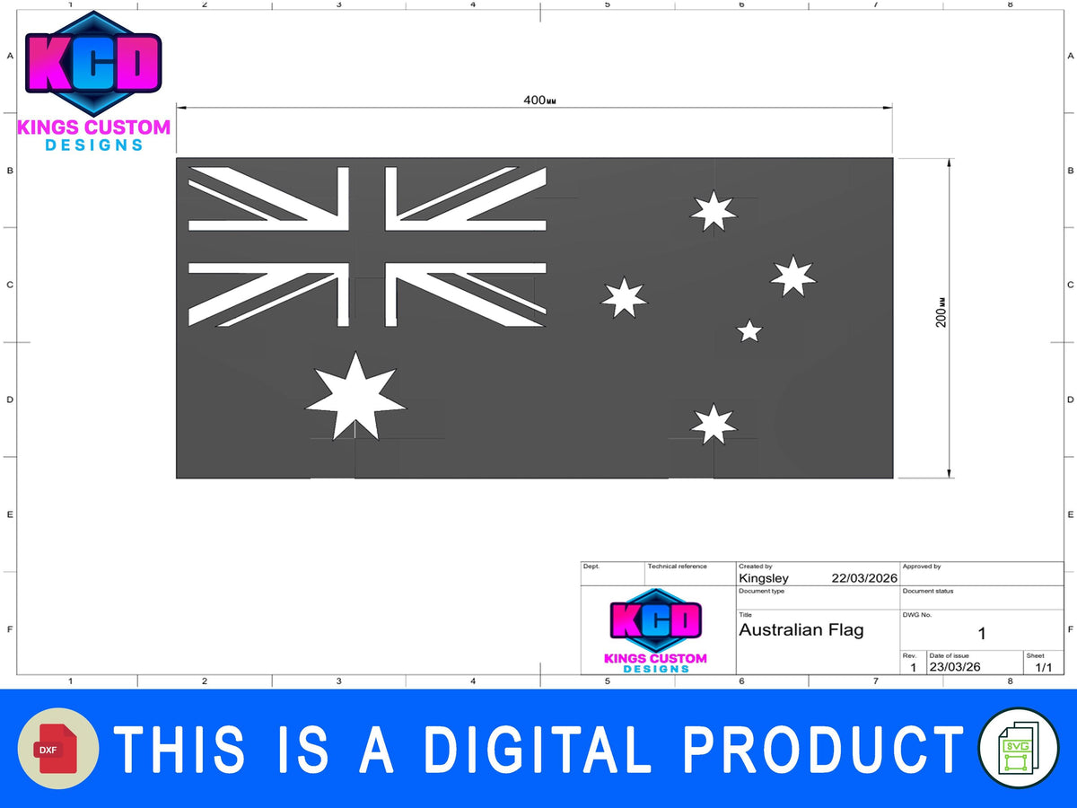 Australian Flag CNC File – Shed Art, Workshop Wall Decor (Digital Download)